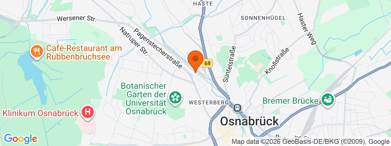 Map preview for Osnabrück-Pagenstecherstraße